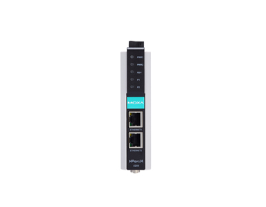 NPort IA-5250I - 2-port RS-232/422/485 device server with 2 10/100BaseT(X) ports (RJ45 connectors, single IP), 0 to 55 Degree C by MOXA